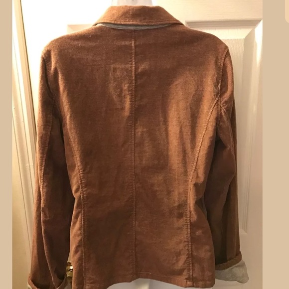 SUNDANCE Dusty Mauve Corduroy Jacket Coat Blazer Contrasting Arm Cuffs Light - Picture 6 of 8